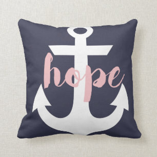 Hope Anchor Pillow - Navy Kissen