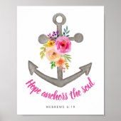 Hope Anchors The Soul Floral Anchor Poster (Vorne)