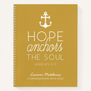 Hope Anchors the Soul Scripture Journal   Gold Notizblock