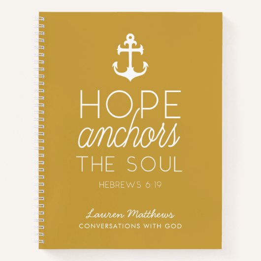 Hope Anchors the Soul Scripture Journal | Gold Notizblock (Vorderseite)