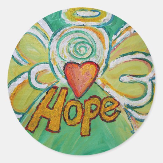 Hope Angel Inspirational Word Art Custom Stickers (Vorderseite)