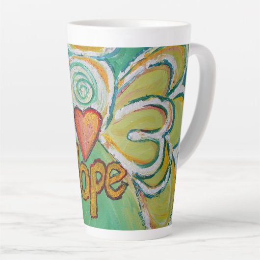 Hope Angel Word Art Custom Latte Tassen Cup (Rechte Ecke)
