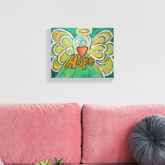 Hope Angel Word Art Malerei Wrapped Canvas Leinwanddruck (Insitu (Wohnzimmer))