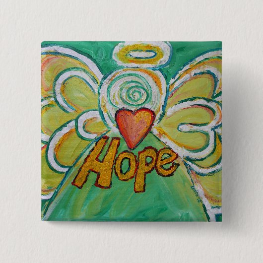 Hope Angel Word Art Pendant Button-Buttone Button (Vorderseite)