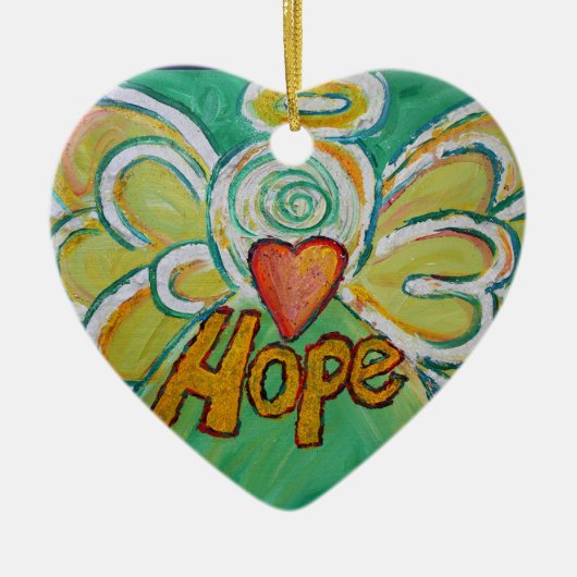 Hope Angel Word Kunstschatz Keramik Ornament (Vorne)
