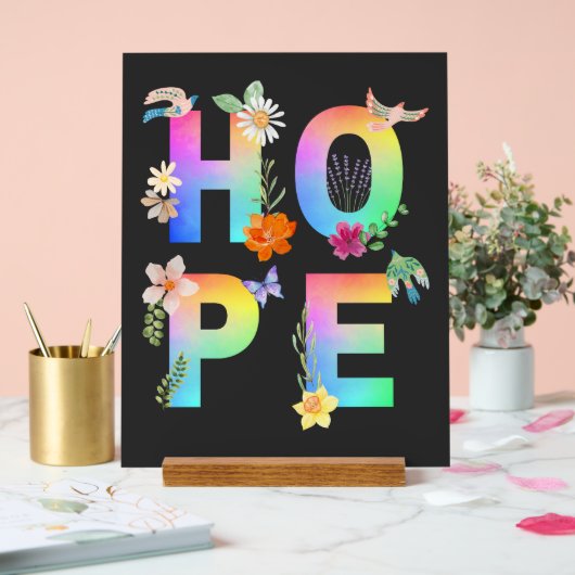 Hope Artistic Positive Motivierend Inspiration Acrylschild (Hochzeit)