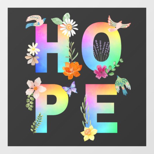 Hope Artistic Positive Motivierend Inspiration Fensteraufkleber (Blatt)