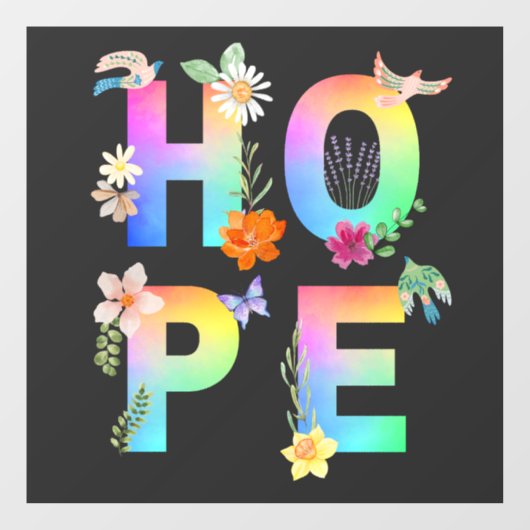 Hope Artistic Positive Motivierend Inspiration Fensteraufkleber (Blatt)