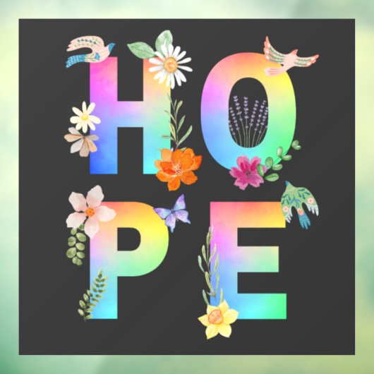 Hope Artistic Positive Motivierend Inspiration Fensteraufkleber (Blatt 3)