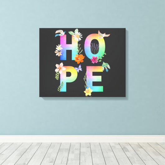 Hope Artistic Positive Motivierend Inspiration Leinwanddruck (Insitu (Holzboden))