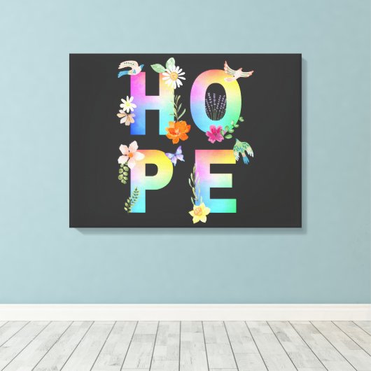 Hope Artistic Positive Motivierend Inspiration Leinwanddruck (Insitu (Holzboden))