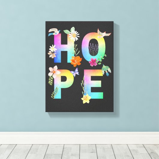 Hope Artistic Positive Motivierend Inspiration Leinwanddruck (Insitu (Holzboden))