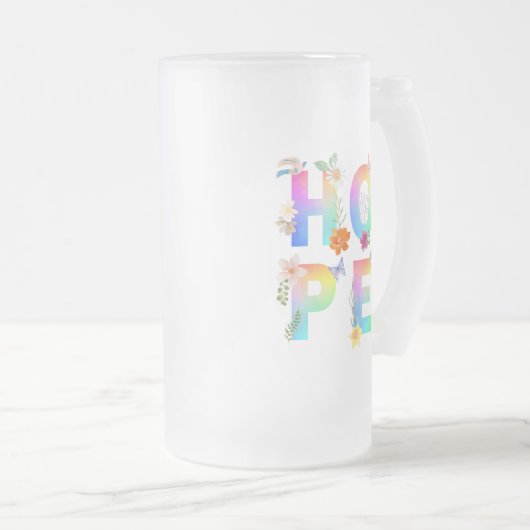 Hope Artistic Positive Motivierend Inspiration Mattglas Bierglas (VorderseiteRechts)