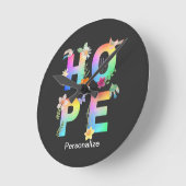 Hope Artistic Positive Motivierend Inspiration Runde Wanduhr (Winkel)
