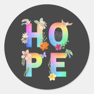 Hope Artistic Positive Motivierend Inspiration Runder Aufkleber