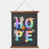 Hope Artistic Positive Motivierend Inspiration Wandteppich Mit Holzrahmen (Vorderseite)