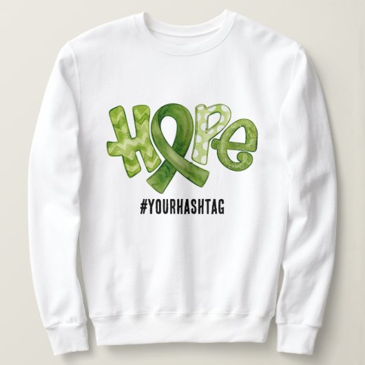 Hope Awareness Ribbon Personalized Hashtag Sweatshirt (Design vorne)
