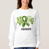 Hope Awareness Ribbon Personalized Hashtag Sweatshirt (Vorderseite)