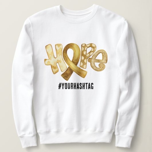 Hope Awareness Ribbon Personalized Hashtag Sweatshirt (Design vorne)