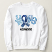 Hope Awareness Ribbon Personalized Hashtag Sweatshirt (Design vorne)