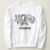 Hope Awareness Ribbon Personalized Hashtag Sweatshirt (Design vorne)