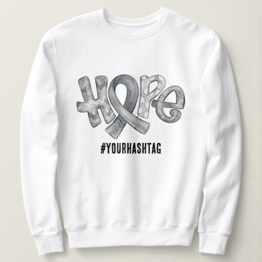 Hope Awareness Ribbon Personalized Hashtag Sweatshirt (Design vorne)