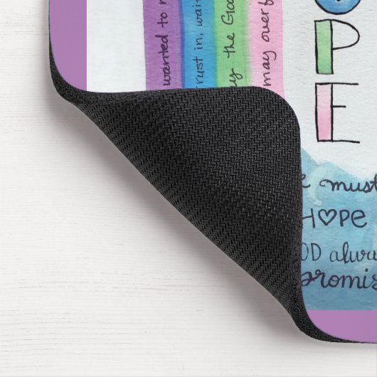 Hope Bible Verse Scripte Wasserfarben Regenbogen K Mousepad (Ecke)