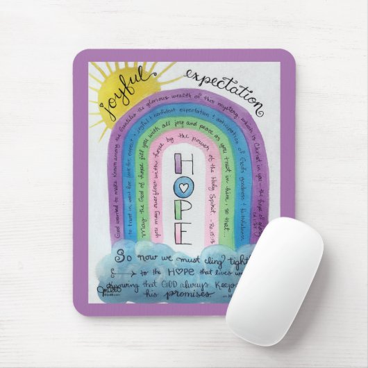 Hope Bible Verse Scripte Wasserfarben Regenbogen K Mousepad (Mit Mouse)