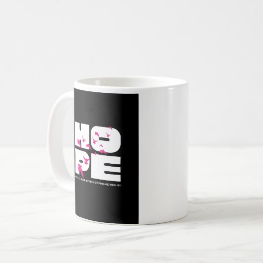 Hope & birds – typographie bold kaffeetasse (Vorderseite Links)
