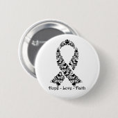 Hope Black Awareness Ribbon Button (Vorne & Hinten)