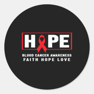 Hope Blood Cancer - Red Ribbon Blood Cancer Awaren Runder Aufkleber