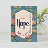 Hope Blooms - Elegant Floral Typography  Einladung (Stehend Vorderseite)
