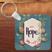 Hope Blooms - Elegant Floral Typography  Schlüsselanhänger (Vorderseite)