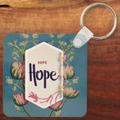 Hope Blooms - Elegant Floral Typography  Schlüsselanhänger (Rückseite)