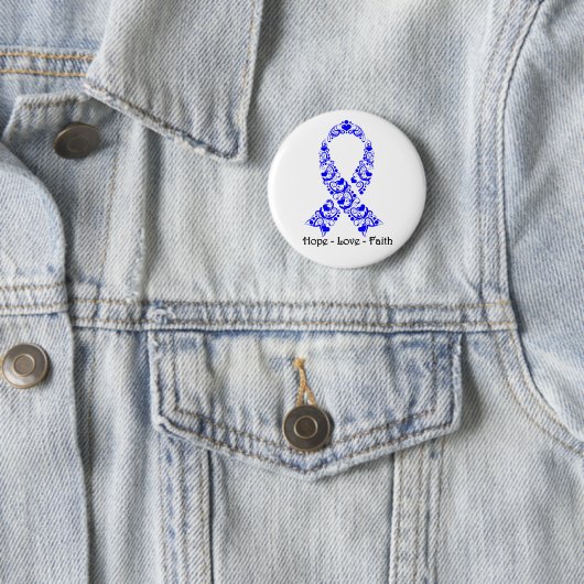 Hope Blue Awareness Ribbon Button (Beispiel)