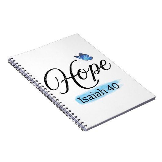 Hope Blue Butterfly Notizblock (Rechte Seite)