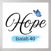 Hope Blue Butterfly Poster (Vorne)