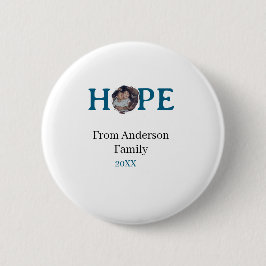 Hope blue holidays bold letter kids photo name yea button