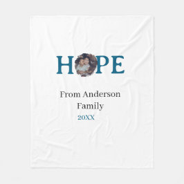 Hope blue holidays bold letter kids photo name yea fleecedecke