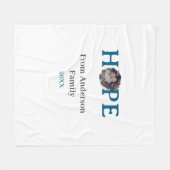 Hope blue holidays bold letter kids photo name yea fleecedecke (Vorderseite (Horizontal))