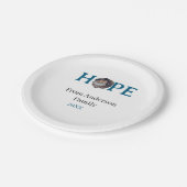 Hope blue holidays bold letter kids photo name yea pappteller (Schrägansicht)