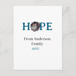 Hope blue holidays bold letter kids photo name yea postkarte