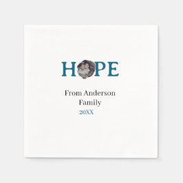 Hope blue holidays bold letter kids photo name yea serviette