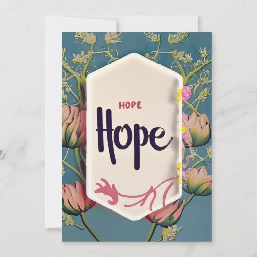 Hope blüht - Elegante Floralschrift  Einladung (Vorderseite)