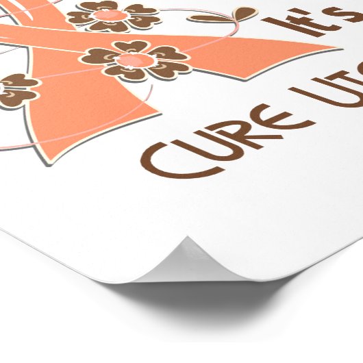 Hope Blume Ribbon Uteruskrebs Poster (Ecke)