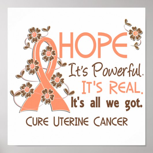 Hope Blume Ribbon Uteruskrebs Poster (Vorne)