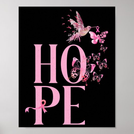 Hope Breast Cancer AwarenessandHummingbird Breast Poster (Vorne)