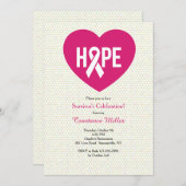 Hope Breast Cancer Ribbon Einladung (Vorne/Hinten)