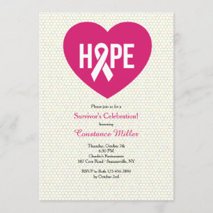 Hope Breast Cancer Ribbon Einladung