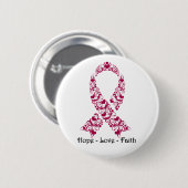 Hope Burgundy Awareness Ribbon Button (Vorne & Hinten)